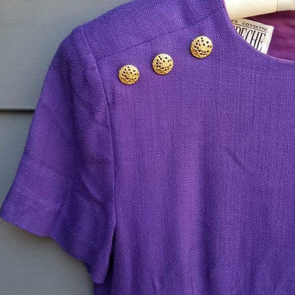 Purple Yves Cossette Mode Depeche Dress size 16 (check measurements) - Picture 6 of 11